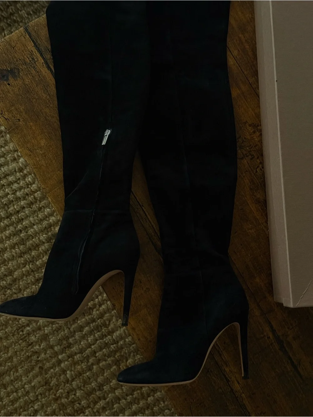 Gianvito Rossi Black Suede Over-the-Knee Stiletto Boots - 39 1/2 - Gently Worn